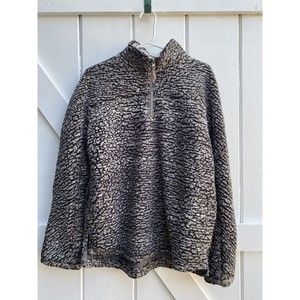 Thread & Supply Deep Pile Fleece 1/4 Zip Pullover Sweatshirt Jacket Size Medium